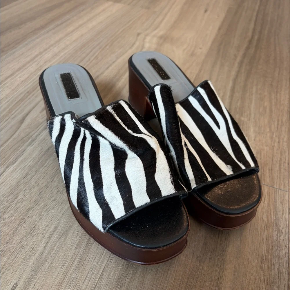 Topshop Villain Zebra Calf-Hair Mules - Picture 6 of 7